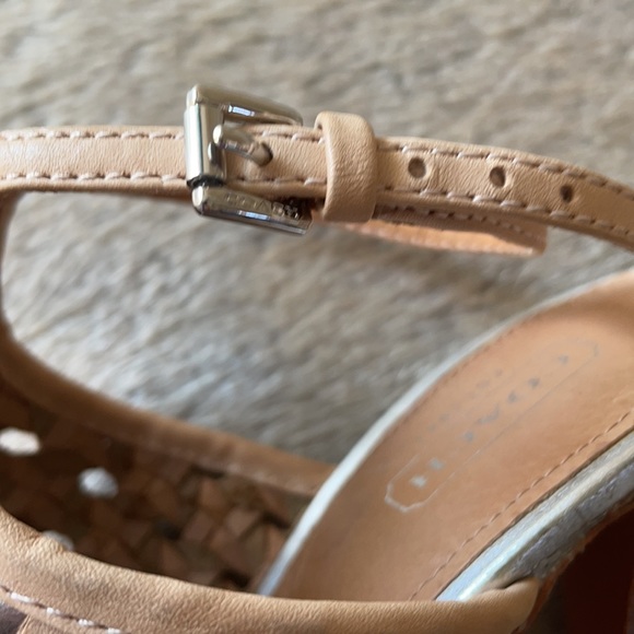 Coach “Leela” 7 1/2 Leather Basketweave Stiletto High Heel Shoes - Picture 8 of 11